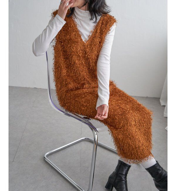 VENCE share style「リボンヤーン2wayジャンスカ」|ワンピース|