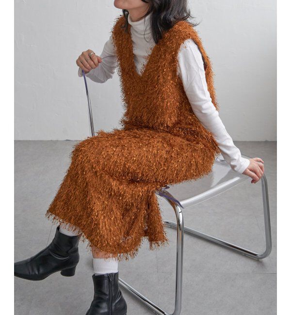 VENCE share style「リボンヤーン2wayジャンスカ」|ワンピース|