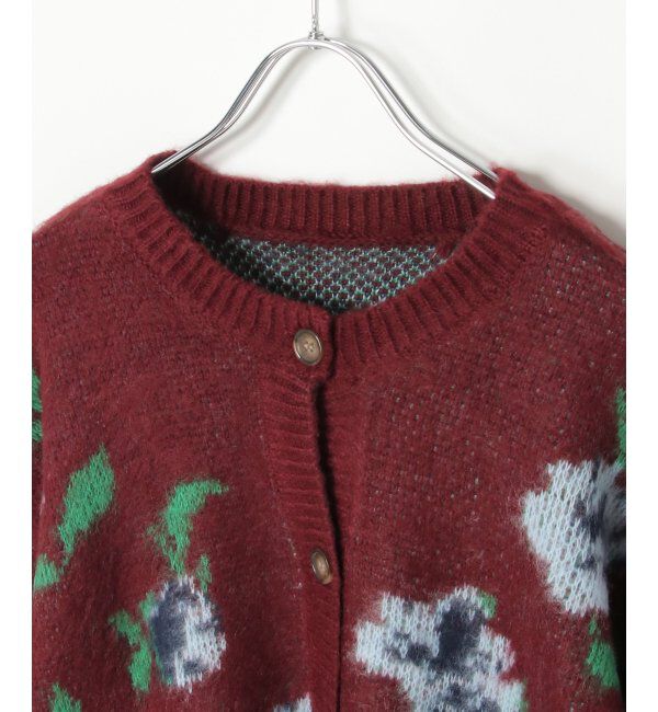 VENCE share style「レトロ花柄ジャガードカーディガン」|カーディガン|