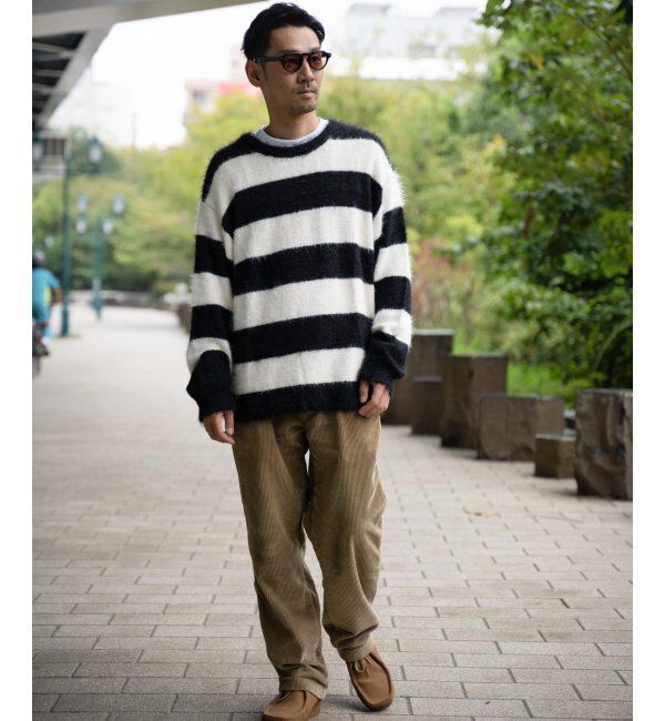 VENCE share style「ボーダーシャギークルーネックニット」|その他|