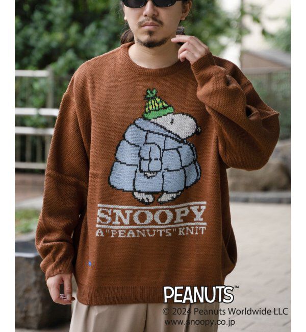 VENCE share style「PEANUTS ピーナッツ SNOOPY スヌーピー TPクルーネックニット」|その他|ブラウン