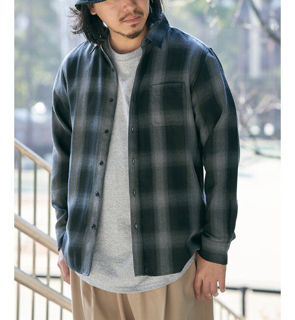 VENCE share style「オンブレーチェックレギュラーシャツ」|シャツ・ブラウス|ブラック