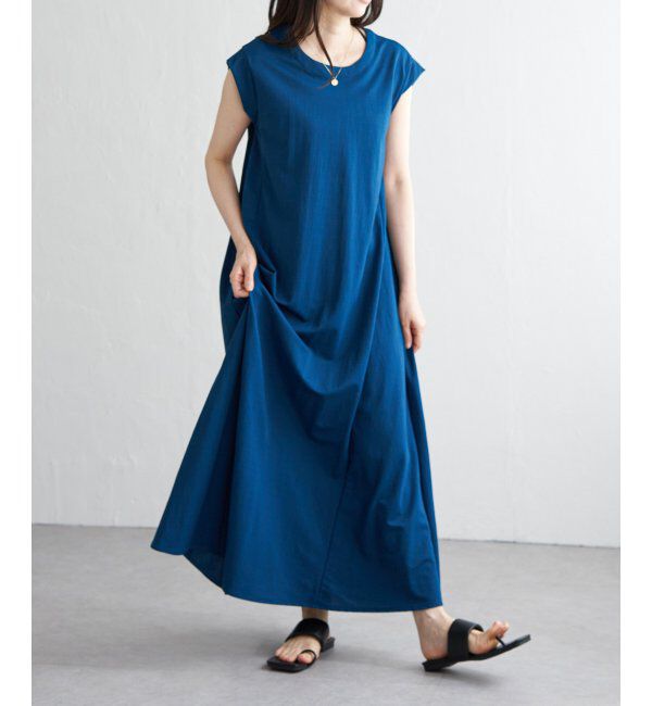 VENCE share style「【接触冷感】RNカノコ切り替えワンピース」|ワンピース|グリーン