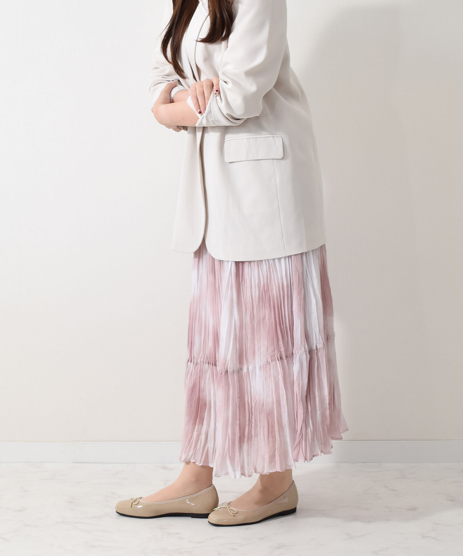 Bridget Birkin「【Bridget Birkin】スクエアトゥリボンレインフラットパンプス」|パンプス|