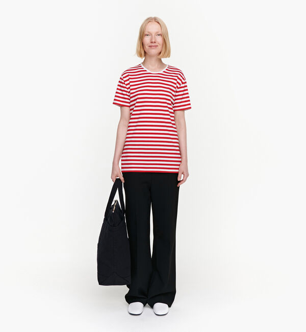 Marimekko「Lyhythiha 2017 カットソー」|Tシャツ・カットソー|ホワイト&times;レッド