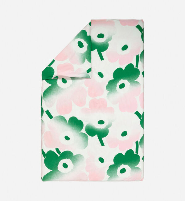 Marimekko「Unikko デュベカバー 210&times;210cm」|その他|ﾗｲﾄﾋﾟﾝｸ&times;ｸﾞﾘｰﾝ ﾋﾟﾝｸ