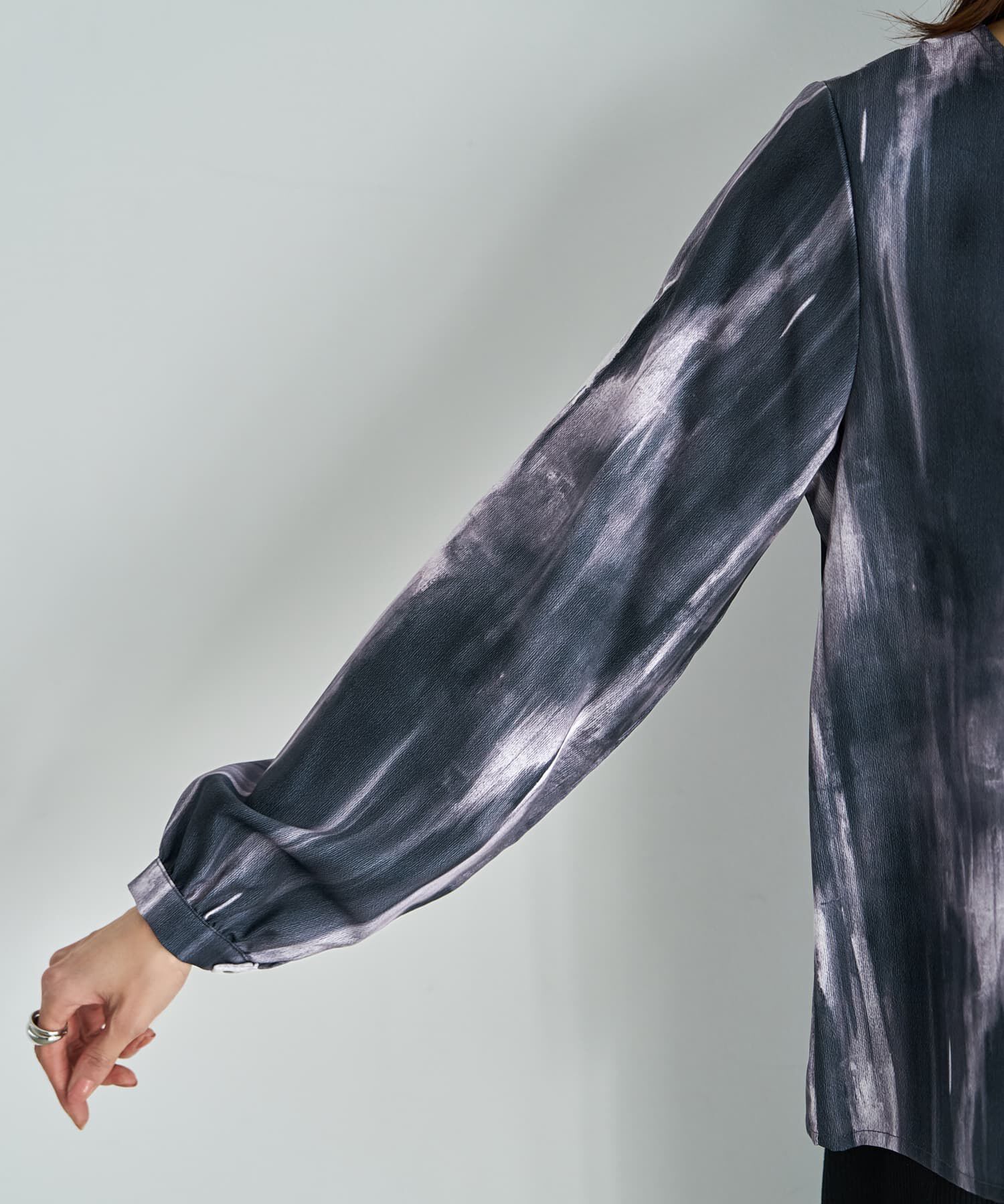 STYLE DELI「重ね着キャミセット水彩ストライプ柄ブラウス」|シャツ・ブラウス|