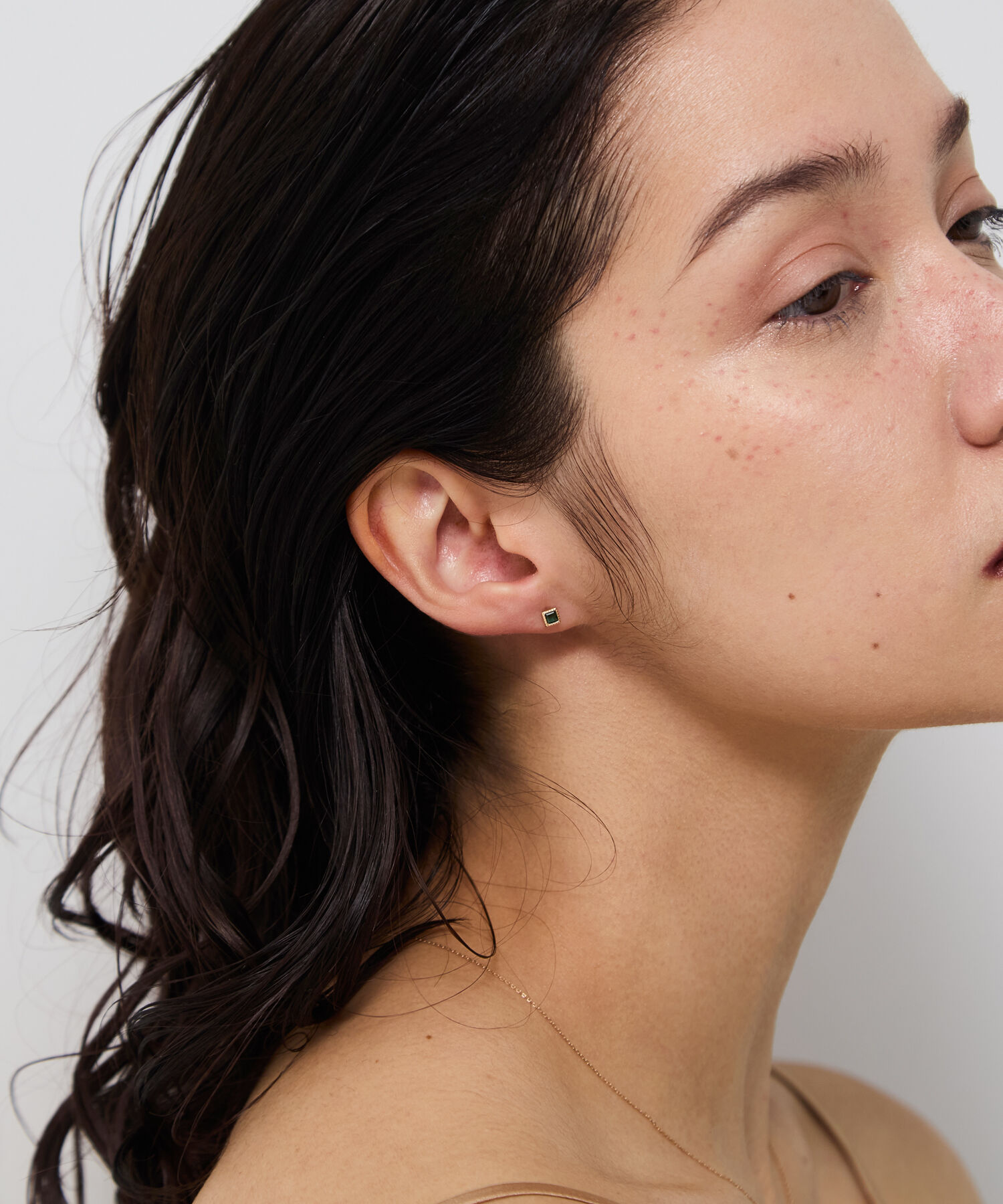 JUPITER「【K10】スクエア天然石ピアス/グリーンクォーツ」|ピアス|