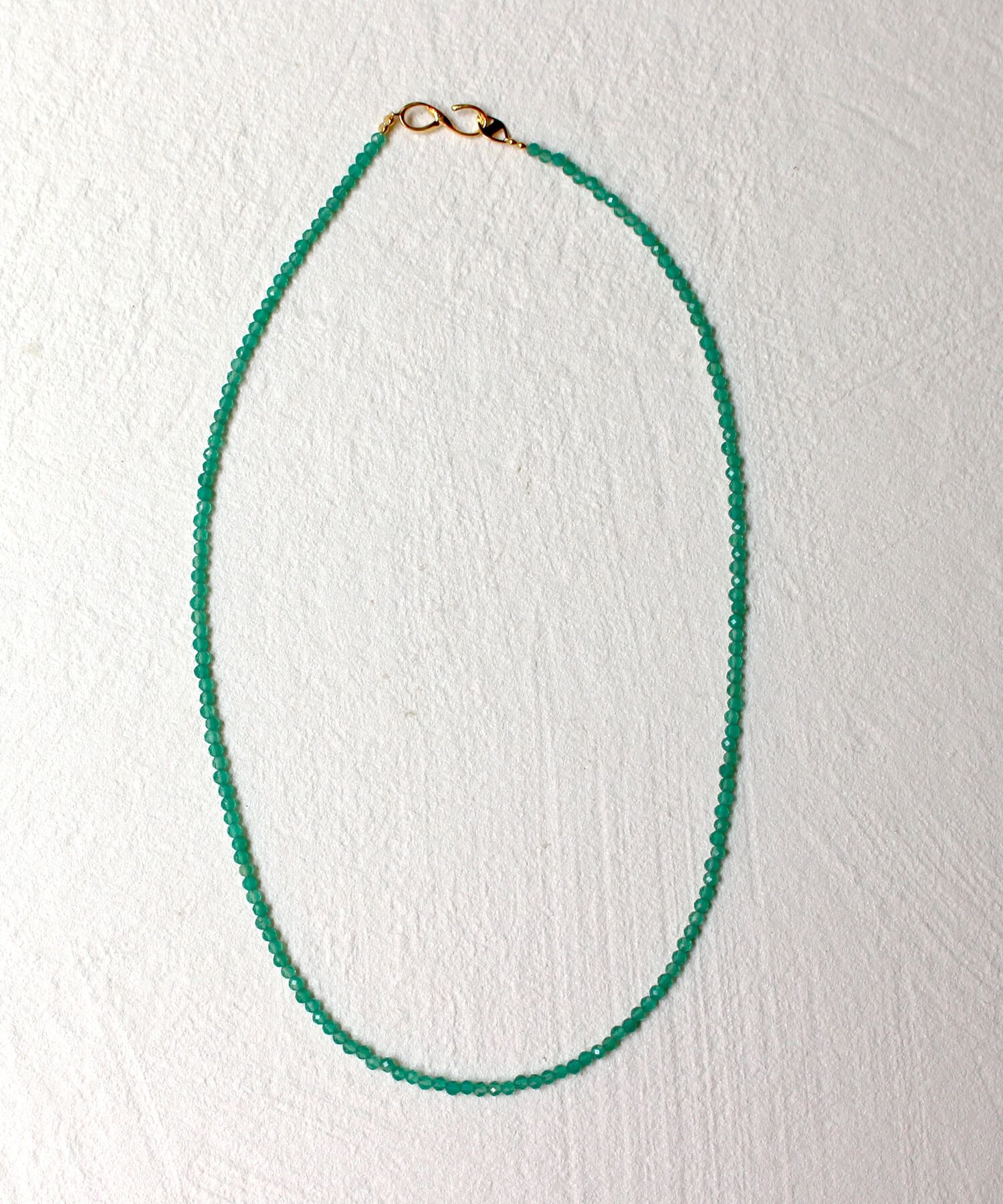 JUPITER「天然石ビーズネックレス/金属アレルギー対応/ニッケルフリー　グリーンオニキス」|ネックレス|