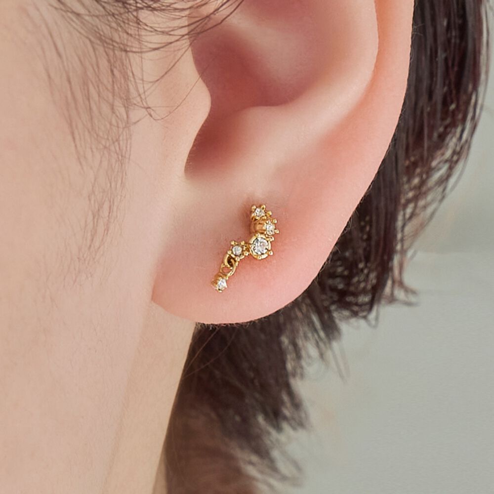 Phoebe「【金属アレルギー対応】ミーティアビジュースタッドピアス」|ピアス|