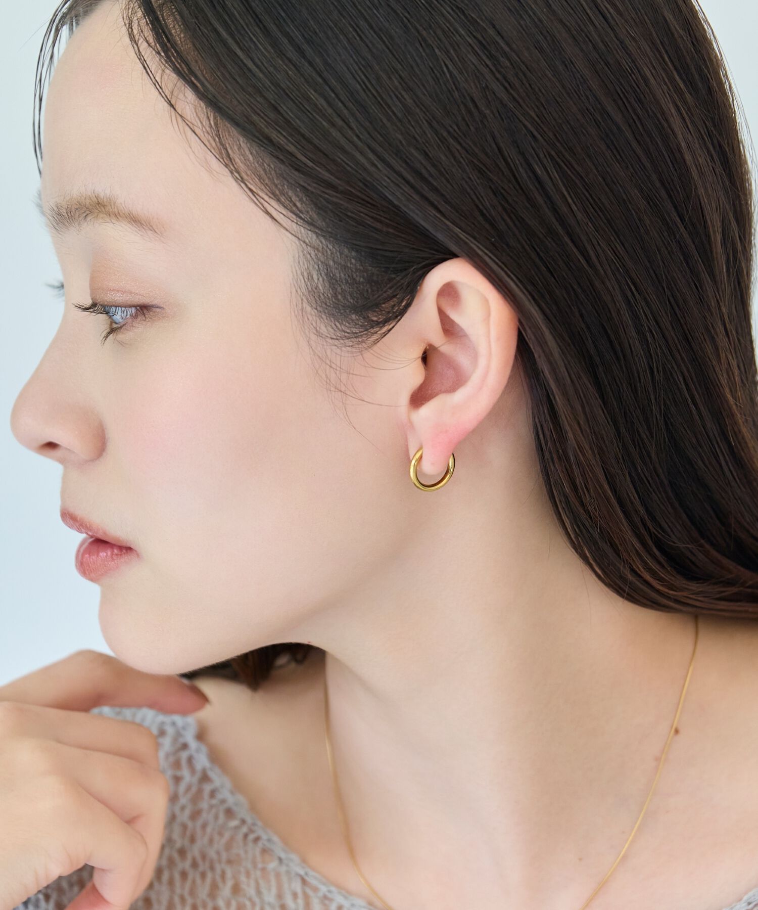 Phoebe「【金属アレルギー対応】バランスバロックパールフープイヤリング　ゴールド/ステンレス/大ぶり/主役級」|イヤリング|