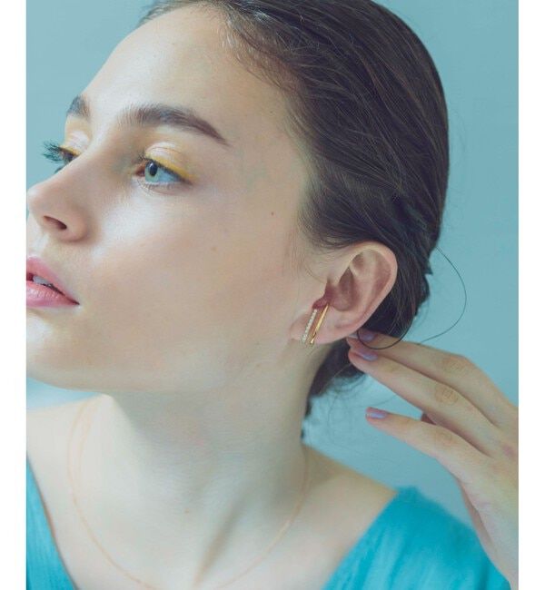 ete「ビジュー ライナーカフ」|イヤーカフ|イエローゴールド