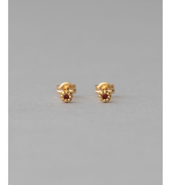 ete「K18YG フルール ピアス（誕生石 1・2・3・6・8・10・11・12月）」|ピアス|A