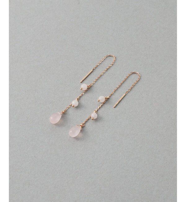 ete「[チェリーブロッサム] K10MPG ローズクォーツ ピアス」|ピアス|