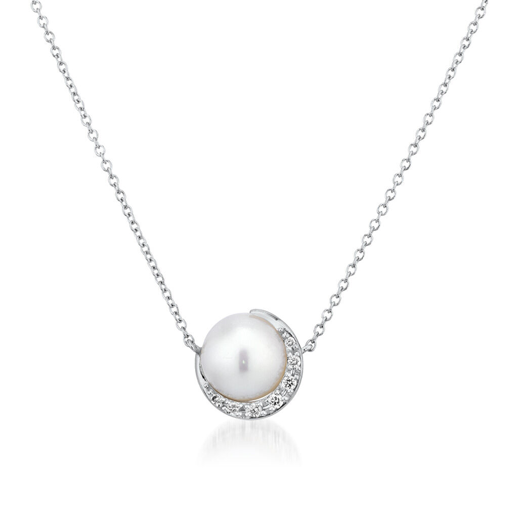 STAR JEWELRY「DIAMOND PEARL MOON」|ネックレス|プラチナ