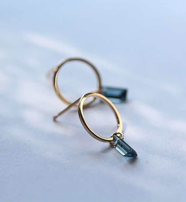  「ロンドンブルートパーズ  ピアス | K10YG」|ピアス|