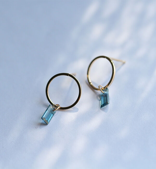  「ロンドンブルートパーズ  ピアス | K10YG」|ピアス|