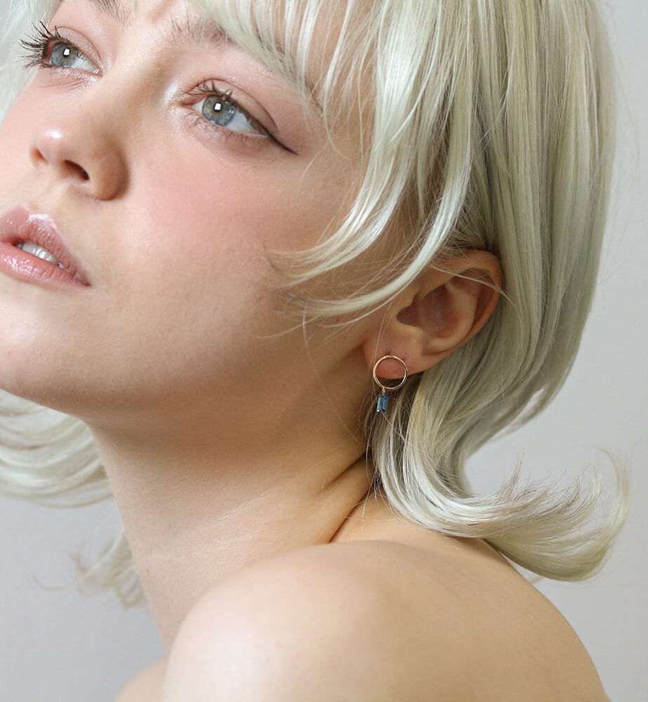  「ロンドンブルートパーズ  ピアス | K10YG」|ピアス|