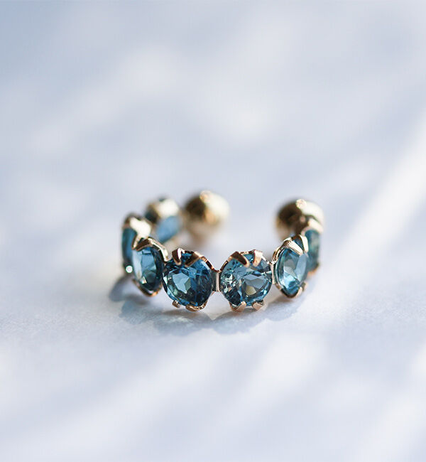  「ロンドンブルートパーズ イヤーカフ | K10YG 【片耳用】」|イヤーカフ|