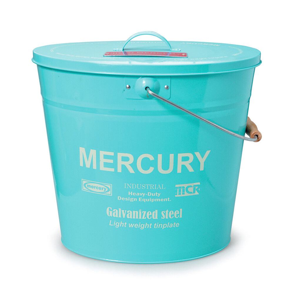 MERCURY「マーキュリー バケツ 通販 おしゃれ 蓋つき 蓋付き フタ付 ふた付き ブリキ ガーデニング」|その他|ブルー1
