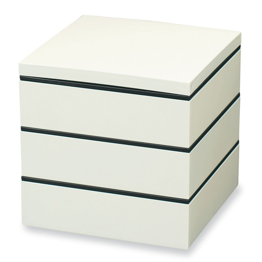 BACKYARD FAMILY「重箱 仕切り 通販 シンプル 3段 お重 18cm ランチボックス ファミリーサイズ お重箱」|食器・キッチングッズ|ホワイト1