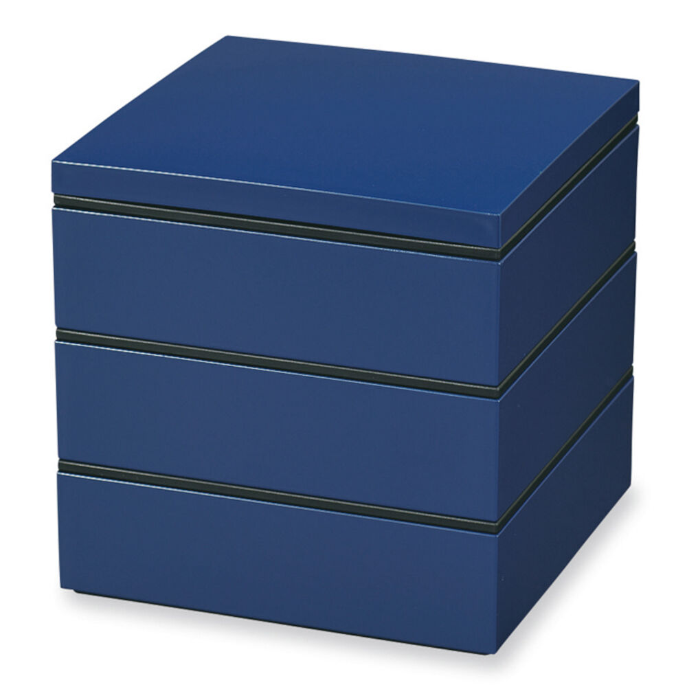 BACKYARD FAMILY「重箱 仕切り 通販 シンプル 3段 お重 18cm ランチボックス ファミリーサイズ お重箱」|食器・キッチングッズ|ブルー1