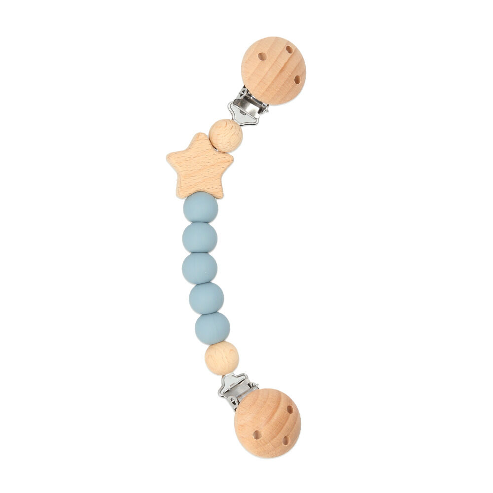 BACKYARD FAMILY「ベビーカー ブランケットクリップ 通販 クリップ かわいい 抱っこ紐 天然ブナの木 シリコン」|その他ベビー用品|ブルー1