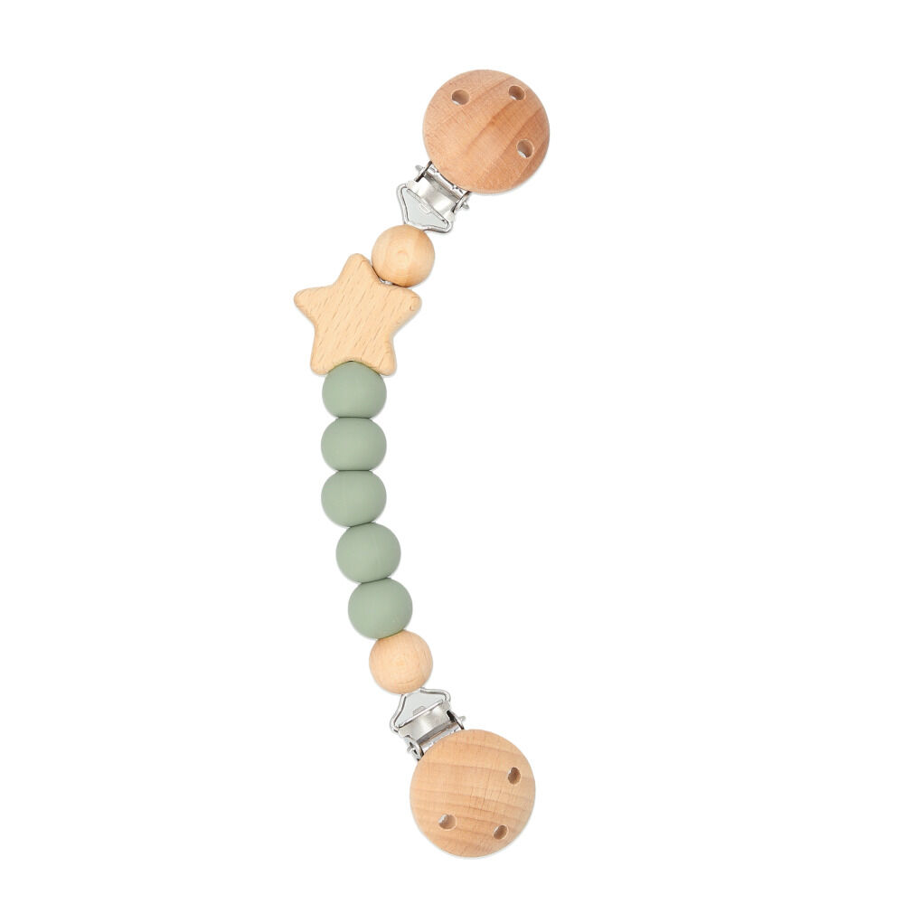 BACKYARD FAMILY「ベビーカー ブランケットクリップ 通販 クリップ かわいい 抱っこ紐 天然ブナの木 シリコン」|その他ベビー用品|グリーン1