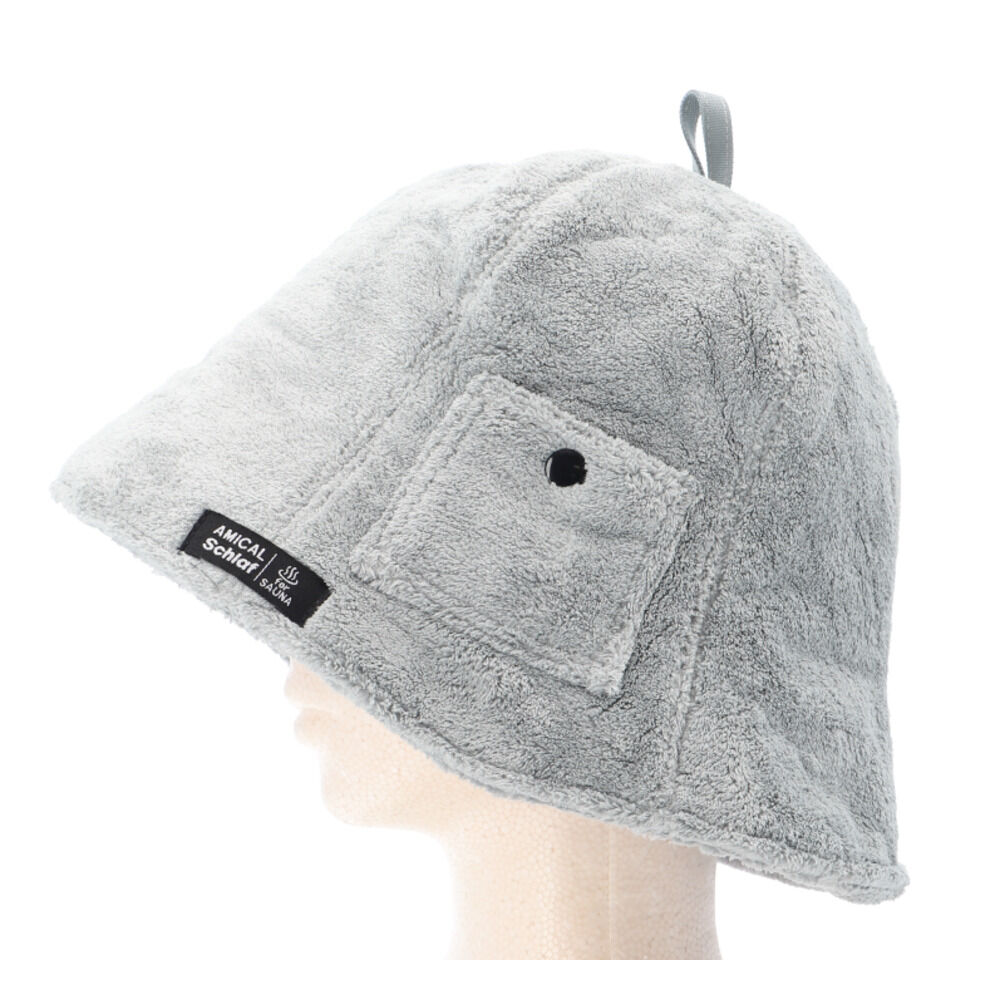 BACKYARD FAMILY「ベル型 サウナハット タオル生地 通販 サウナ帽子 サウナキャップ サウナ ハット キャップ 帽子」|タオル|グレー1