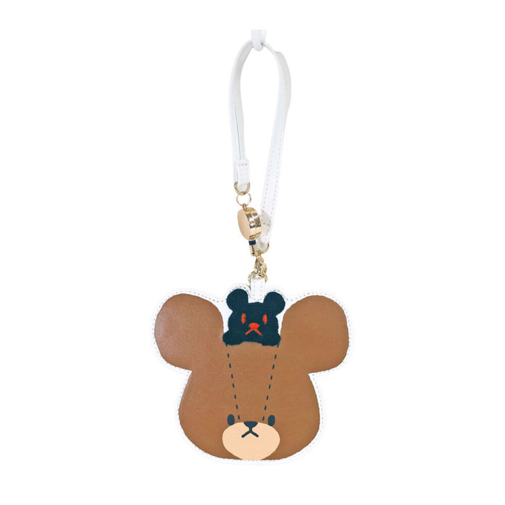 BACKYARD FAMILY「パスケース キャラクター リール付き 通販 定期入れ ICカード IDカード 社員証 定期券」|定期入れ|ブラウン1