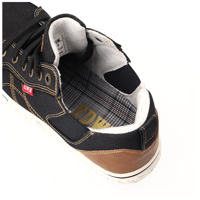 BACKYARD FAMILY「EDWIN スニーカー レディース 4649 通販 ミドルカット エドウィン 靴 サイドゴア」|スリッポン|