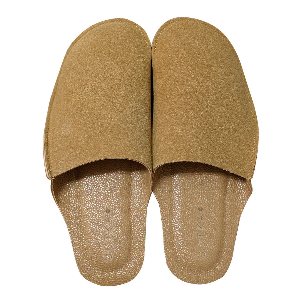 BACKYARD FAMILY「携帯スリッパ おしゃれ スエード 通販 スリッパ 室内履き 室内ばき ルームシューズ 折らない」|ルームシューズ|ブラウン1