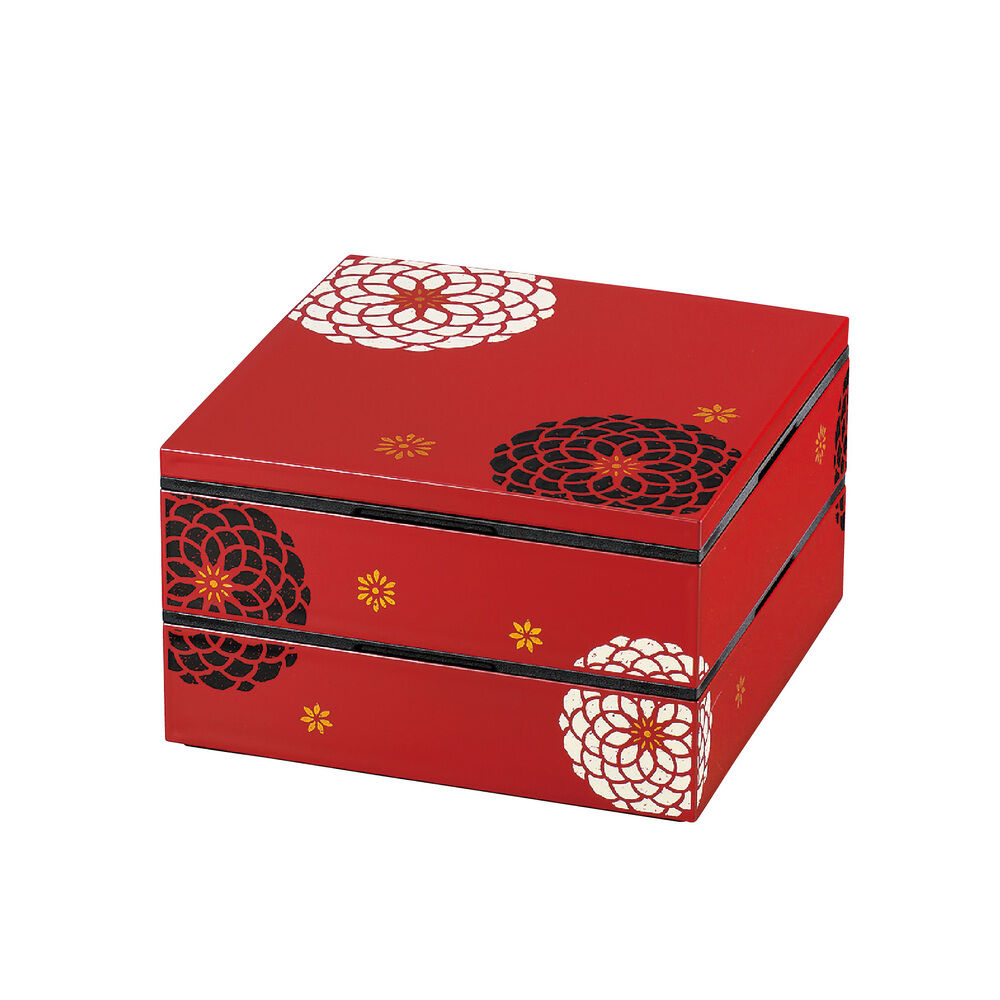 BACKYARD FAMILY「重箱 二段 通販 お重箱 2段 お重 オードブル重 おせち 19.5cm スクエア 正方形」|食器・キッチングッズ|レッド1