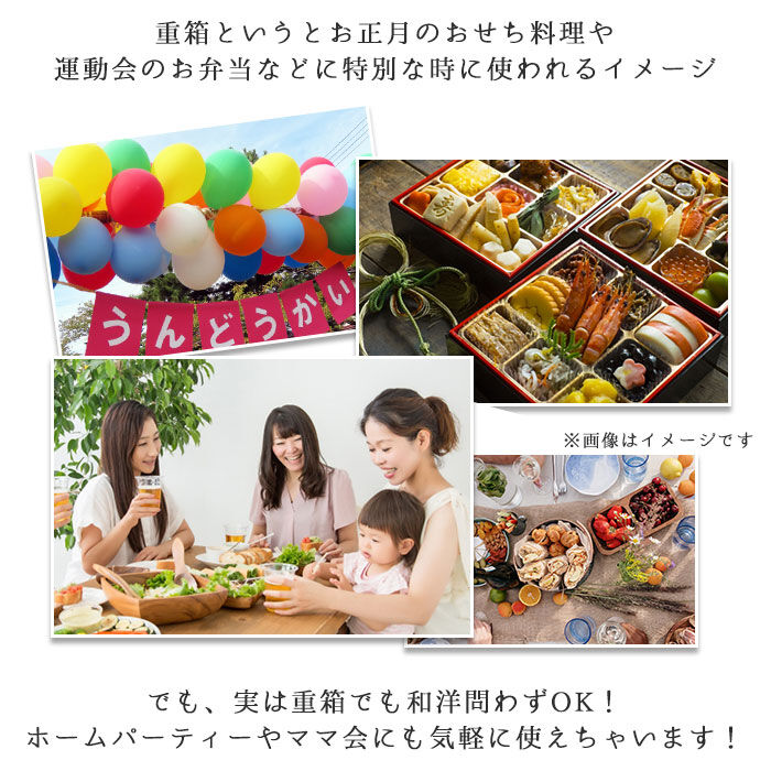 BACKYARD FAMILY「重箱 二段 通販 お重箱 2段 お重 オードブル重 おせち 19.5cm スクエア 正方形」|食器・キッチングッズ|