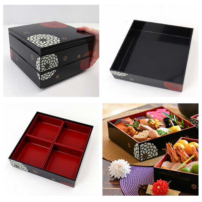 BACKYARD FAMILY「重箱 二段 通販 お重箱 2段 お重 オードブル重 おせち 19.5cm スクエア 正方形」|食器・キッチングッズ|