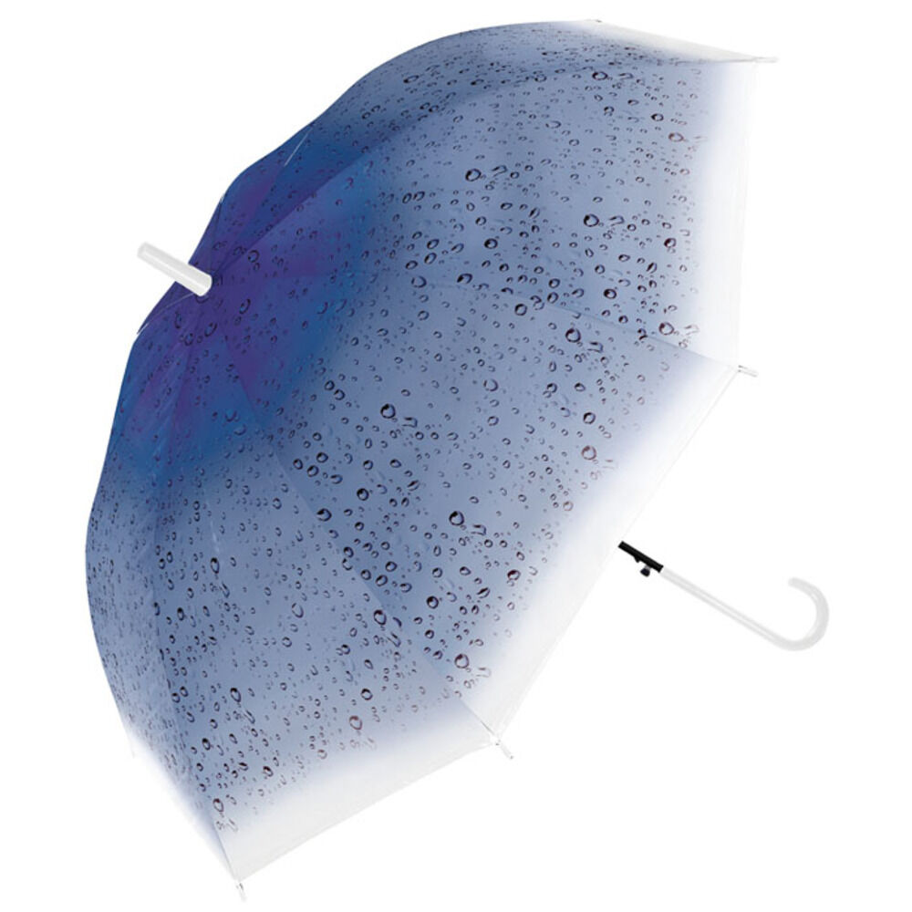 BACKYARD FAMILY「傘 レディース 透明 通販 60cm ビニール傘おしゃれ 雨傘 長傘 ワンタッチ傘 ジャンプ傘」|傘|ブルー2
