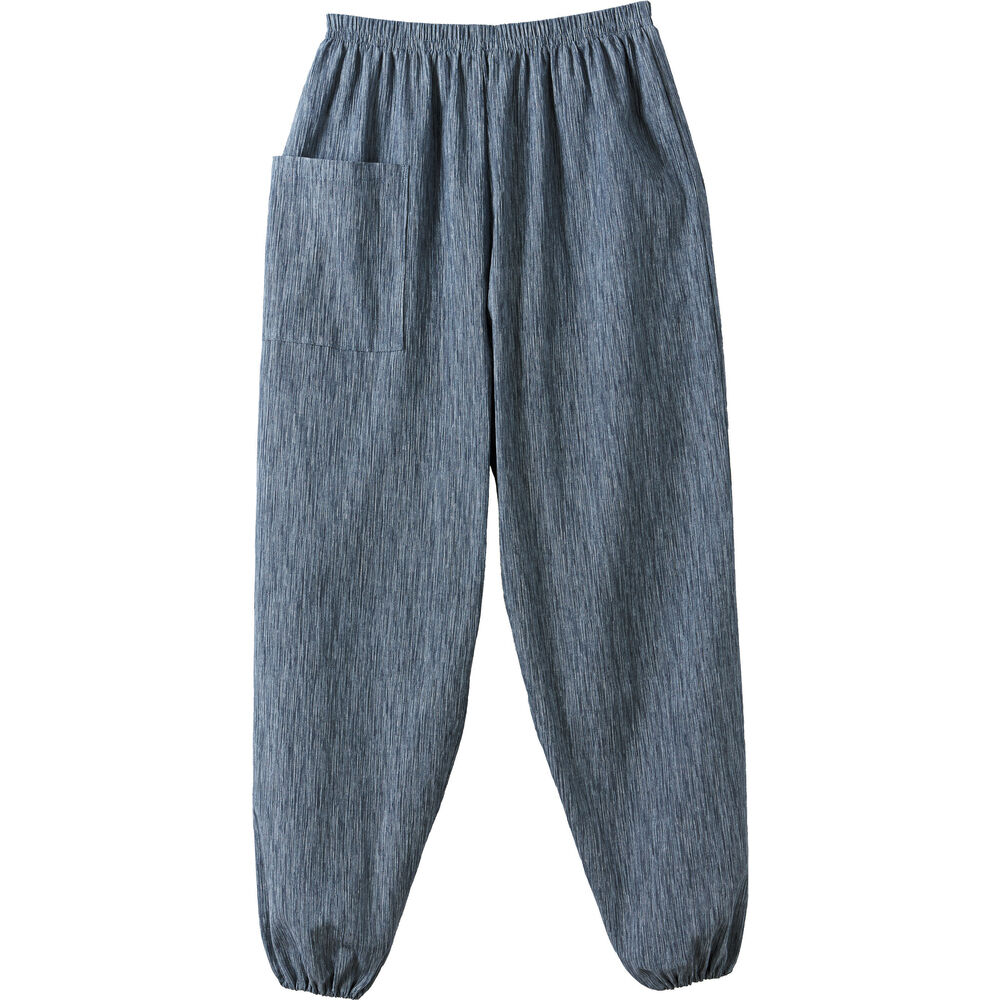 BACKYARD FAMILY「モンペ 通販 高島ちぢみ レディース もんぺ 長ズボン パンツ 涼感 吸汗性 通気性 速乾性」|その他|ブルー1