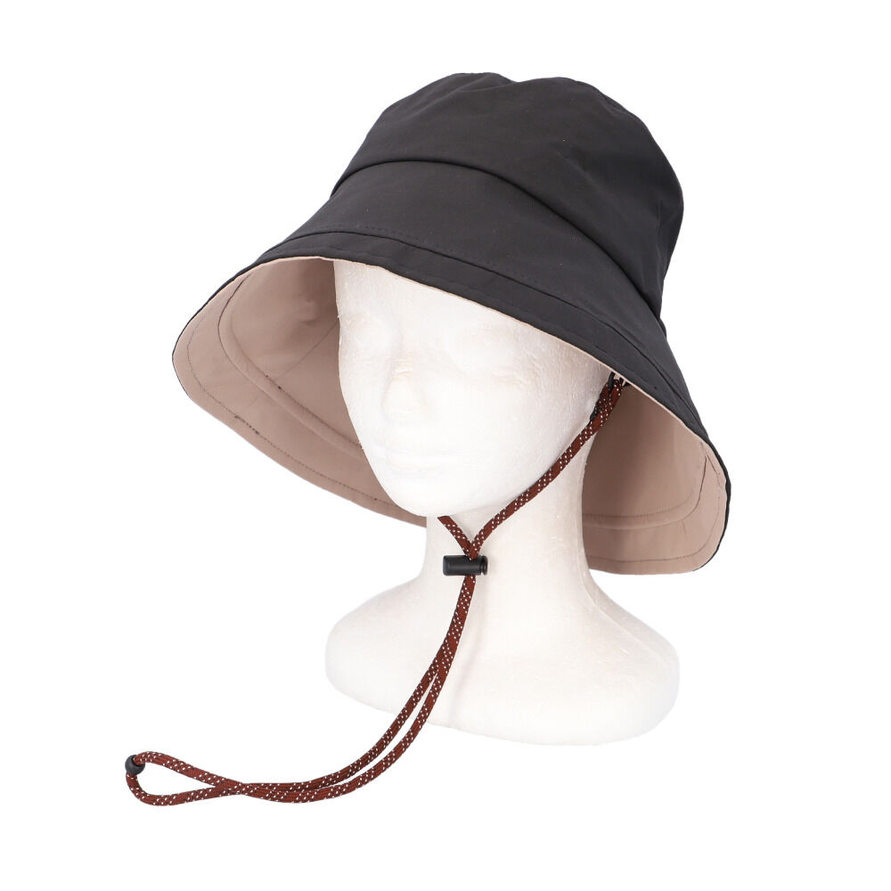 BACKYARD FAMILY「ハット レディース 通販 つば広帽子 レディースハット 日よけ帽子 女性 サイズ調整 手洗い可能」|ハット|ブラック1