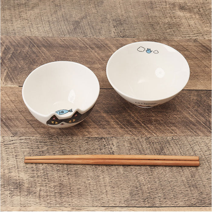 BACKYARD FAMILY「にゃん屋 猫3兄弟 お茶碗 通販 日本製 飯椀 ご飯茶碗 茶碗 茶わん 猫 ねこ ネコ 耳付き」|食器・キッチングッズ|