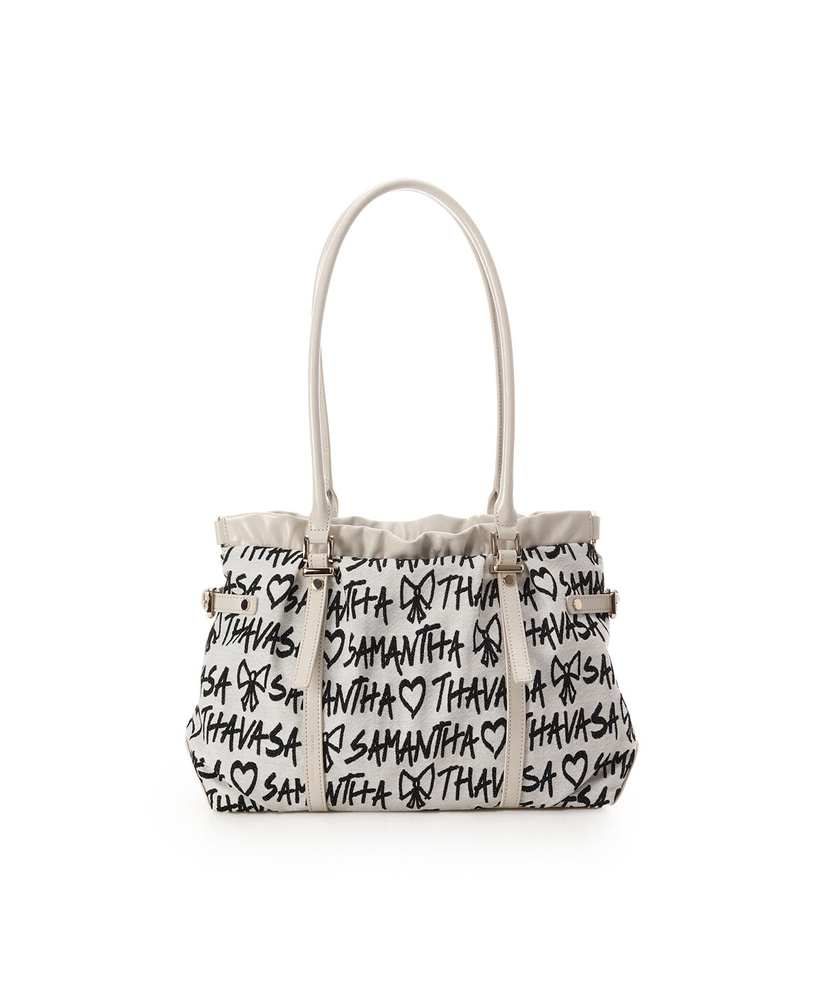 Samantha Thavasa「スクリッタ柄 サマンサ ルプリュ・ミニョン トートバッグ[Revival Collection]」|トートバッグ|オフホワイト