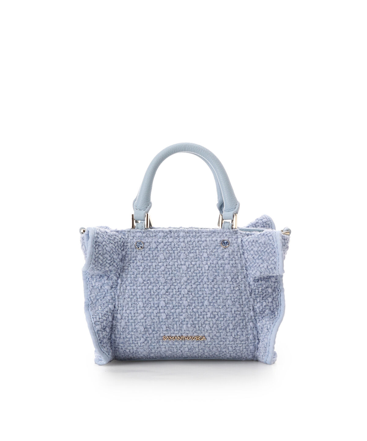 Samantha Vega「ツイードフリルミニショルダーバッグ」|ショルダー・メッセンジャー|ライトブルー