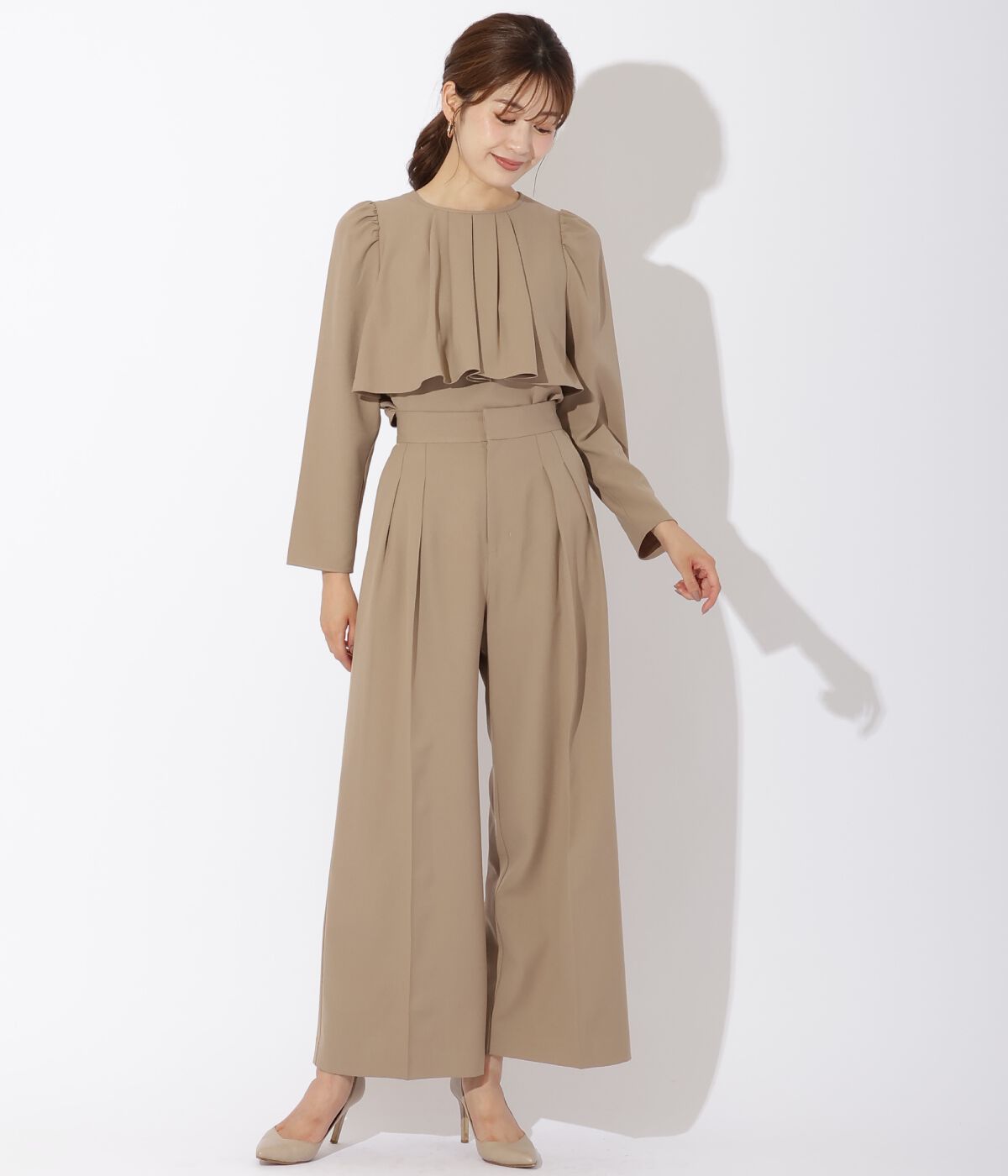 アンドクチュール「フロントフリルケープブラウス」|シャツ・ブラウス|