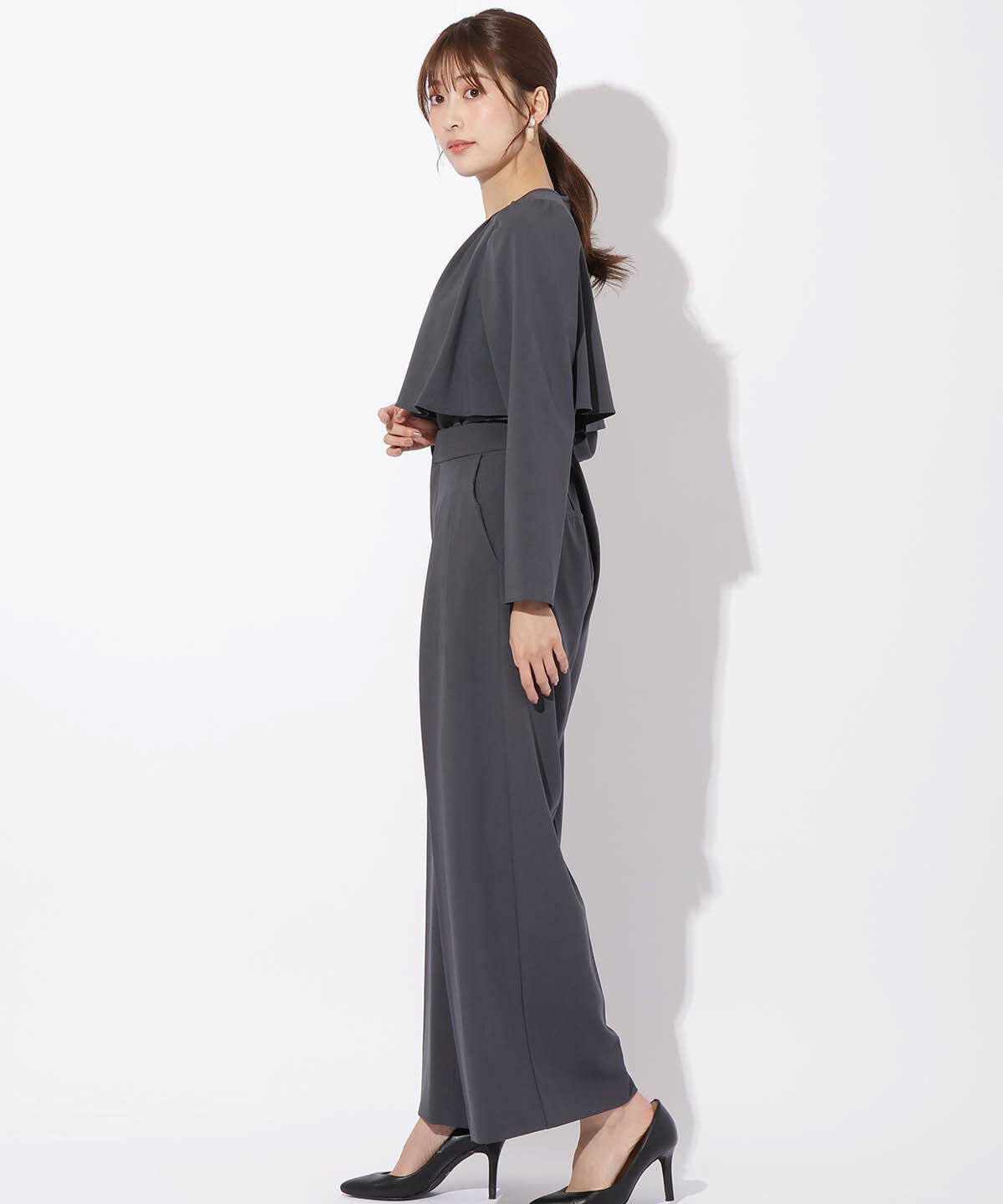 アンドクチュール「フロントフリルケープブラウス」|シャツ・ブラウス|