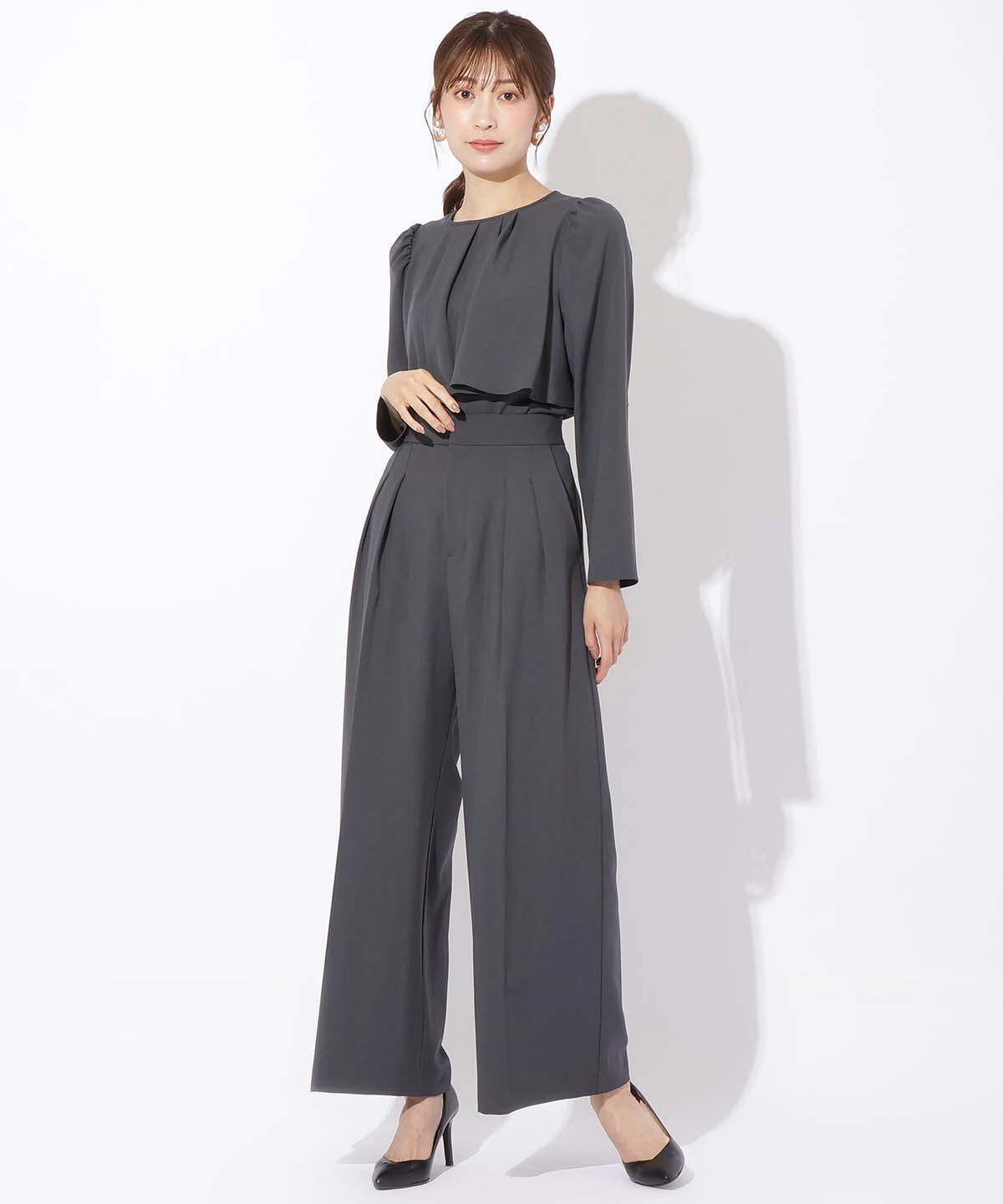 アンドクチュール「フロントフリルケープブラウス」|シャツ・ブラウス|