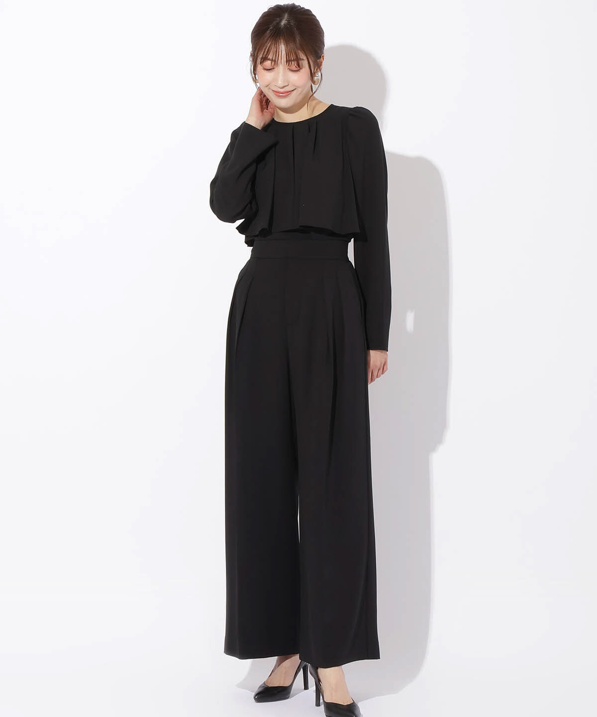 アンドクチュール「フロントフリルケープブラウス」|シャツ・ブラウス|