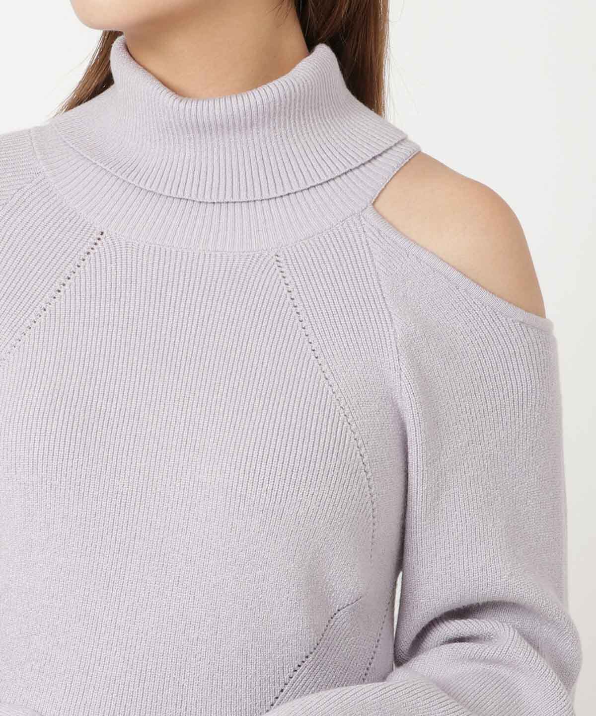 REDYAZEL「肩あきアシメタートルニット」|ニット・セーター|