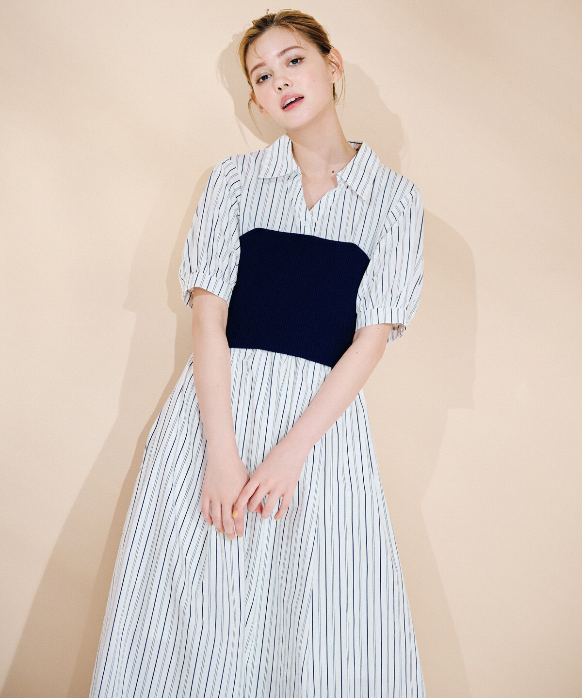 REDYAZEL「ストライプ&times;ニットビスチェコンビワンピース」|ワンピース|