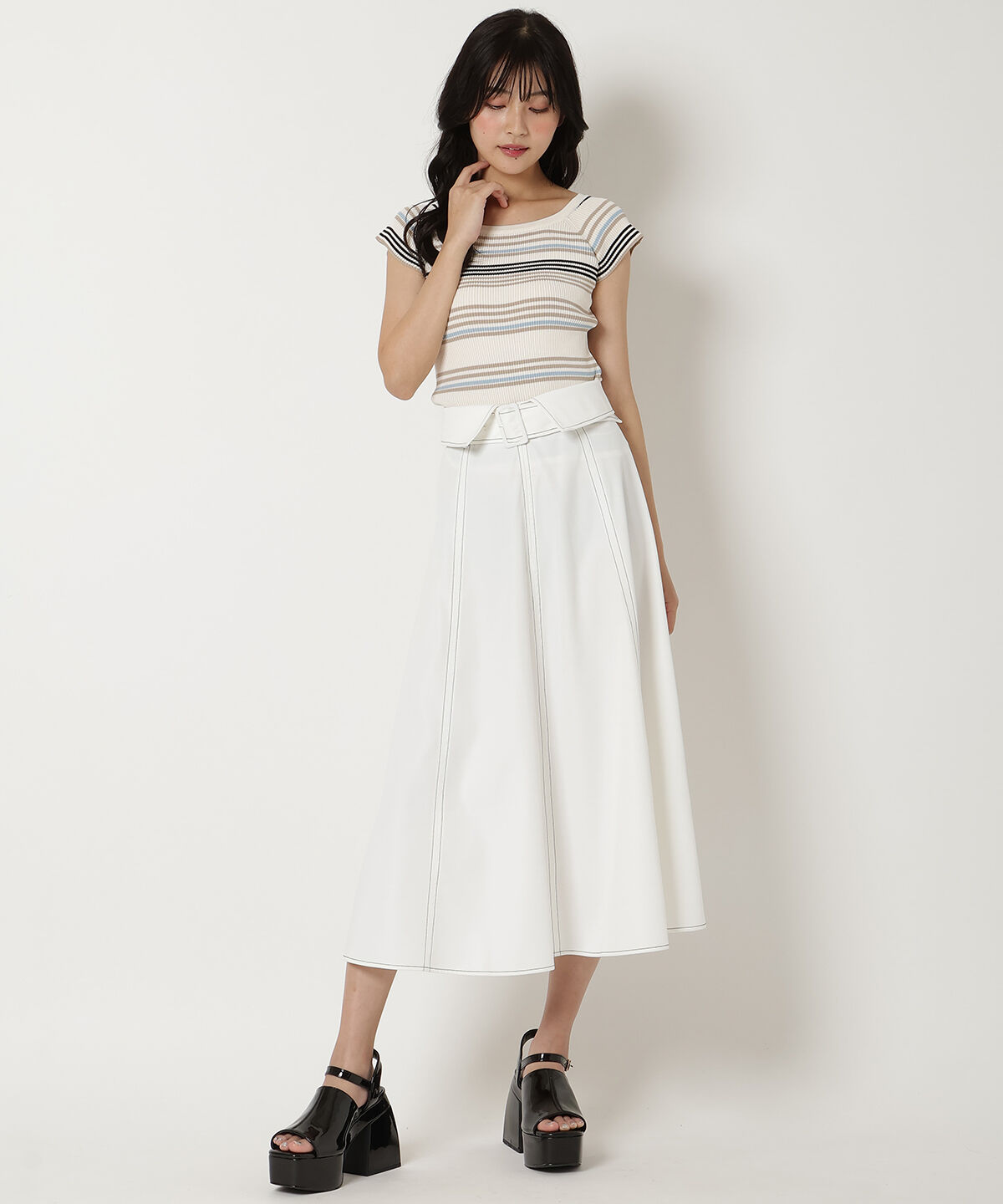 REDYAZEL「ボーダーリブニット」|ニット・セーター|