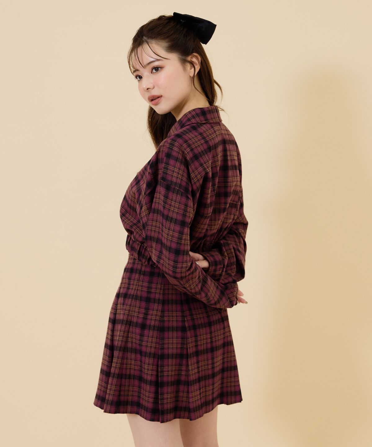 REDYAZEL「フロントジップチェックショートブルゾン」|ブルゾン・スタジャン|