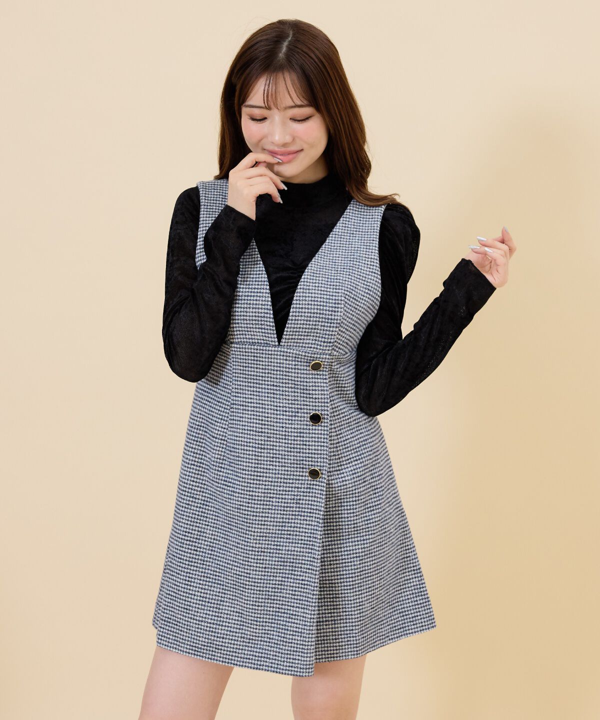 REDYAZEL「ラップデザインミニジャンスカ」|ジャンパースカート|